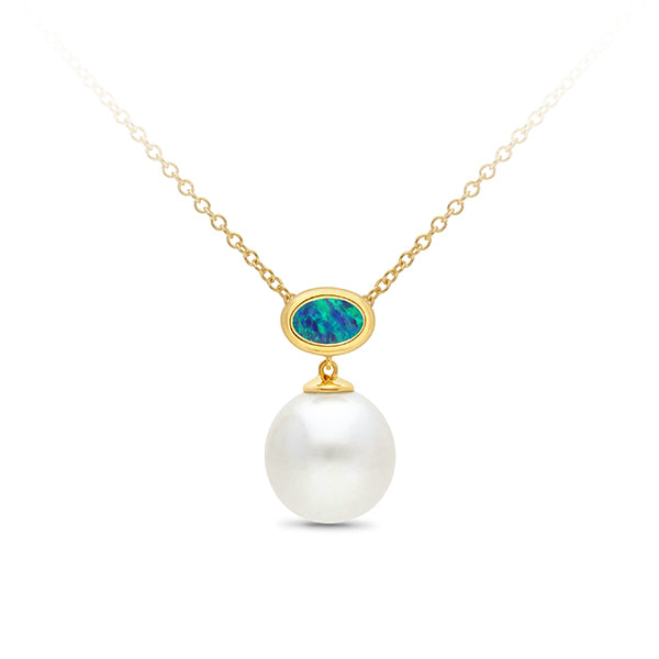 South Sea Pearl & Opal Pendant