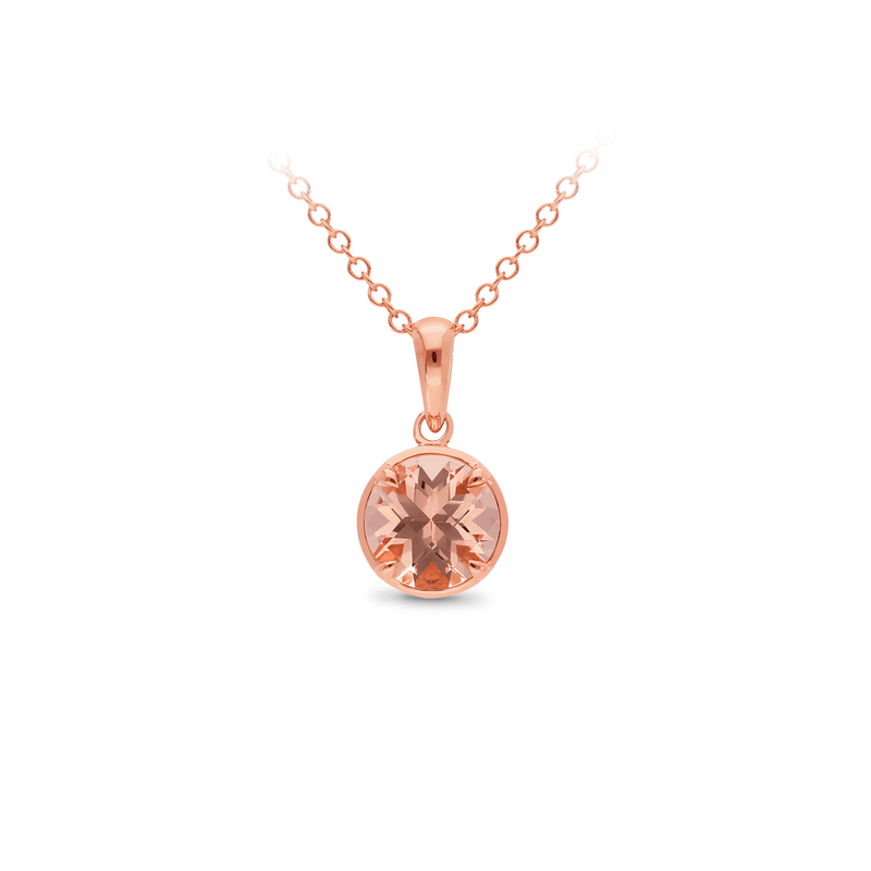 Rose Gold Morganite Solitaire Pendant