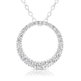 Diamond Endless Circle Pendant - White Gold