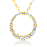 Diamond Endless Circle Pendant - Yellow Gold