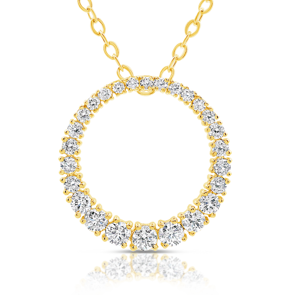 Diamond Endless Circle Pendant - Yellow Gold