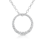 Diamond Endless Circle Pendant - White Gold