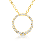 Diamond Endless Circle Pendant - Yellow Gold