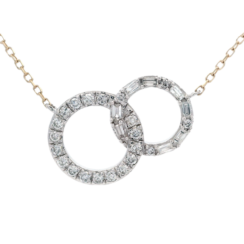 Diamond Open Circle Joined Pendant