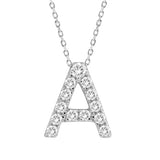 Diamond Initial Pendant & Chain - White Gold