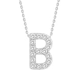 Diamond Initial Pendant & Chain - White Gold