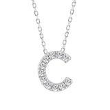 Diamond Initial Pendant & Chain - White Gold