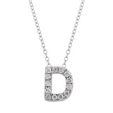 Diamond Initial Pendant & Chain - White Gold