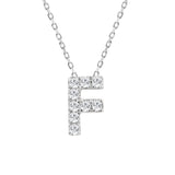 Diamond Initial Pendant & Chain - White Gold