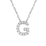 Diamond Initial Pendant & Chain - White Gold