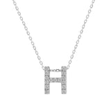 Diamond Initial Pendant & Chain - White Gold