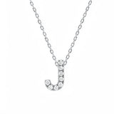 Diamond Initial Pendant & Chain - White Gold
