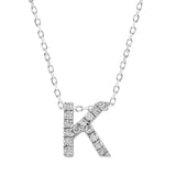 Diamond Initial Pendant & Chain - White Gold