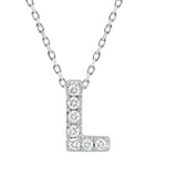 Diamond Initial Pendant & Chain - White Gold