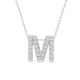 Diamond Initial Pendant & Chain - White Gold