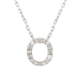 Diamond Initial Pendant & Chain - White Gold