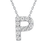 Diamond Initial Pendant & Chain - White Gold