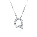 Diamond Initial Pendant & Chain - White Gold