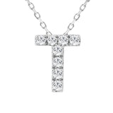 Diamond Initial Pendant & Chain - White Gold