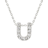 Diamond Initial Pendant & Chain - White Gold