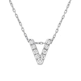 Diamond Initial Pendant & Chain - White Gold