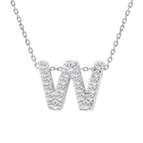 Diamond Initial Pendant & Chain - White Gold