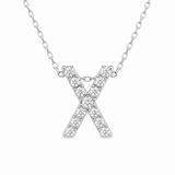 Diamond Initial Pendant & Chain - White Gold
