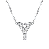 Diamond Initial Pendant & Chain - White Gold