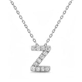 Diamond Initial Pendant & Chain - White Gold