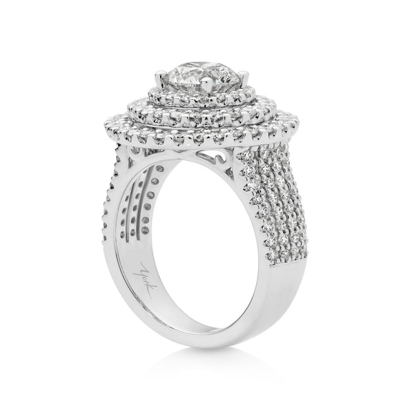 Trinity Triple Halo Statement Diamond Ring