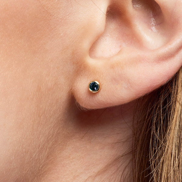 Summer Blue Sapphire Stud Earrings
