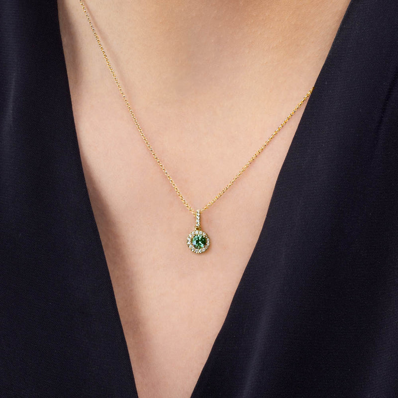 Clarissa Teal Sapphire & Diamond Necklace
