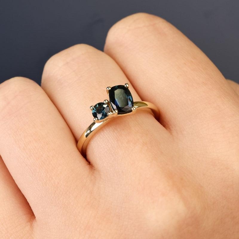 Toi Et Moi Australian Blue Sapphire Ring