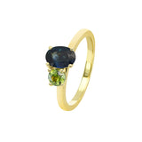 Toi Et Moi Australian Blue & Green Sapphire Ring