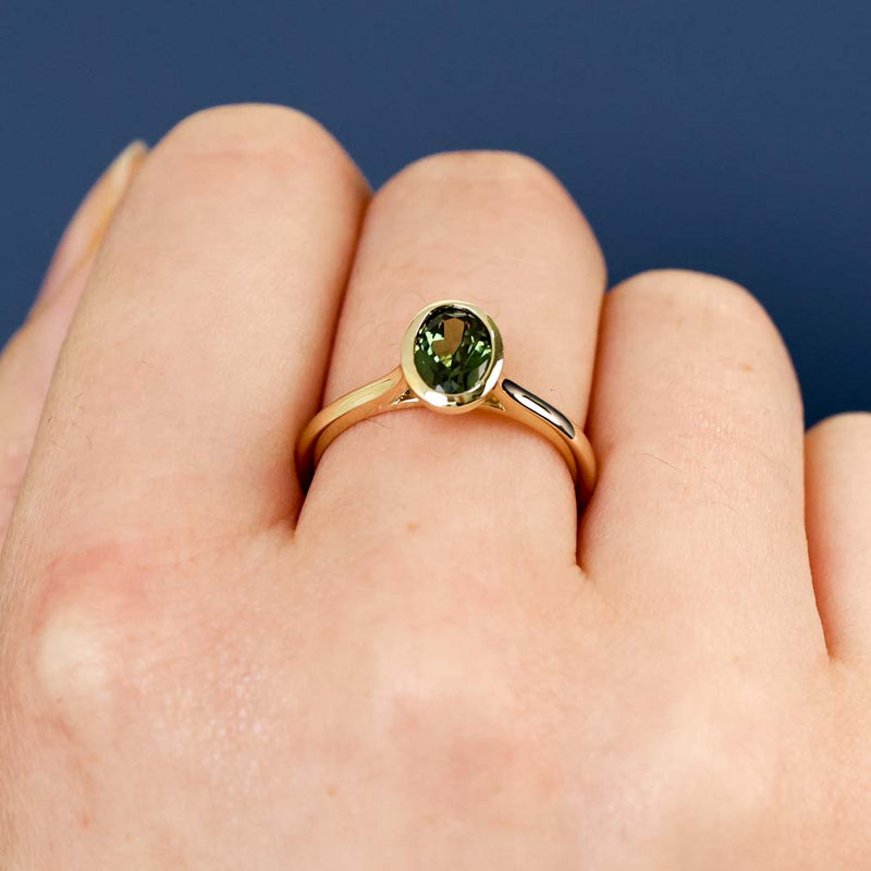 Adelia Australian Green Sapphire Ring