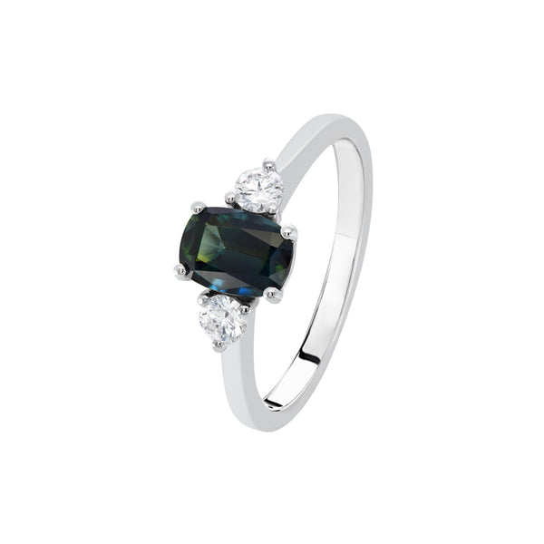 Endota Australian Teal Sapphire Ring