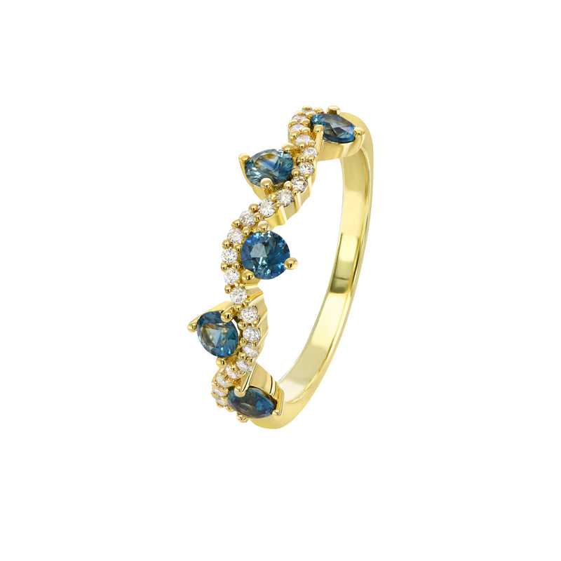 Savannah Australian Teal Sapphire Ring