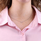 18ct White Gold Oval Pendant with Brilliant Cut Diamonds