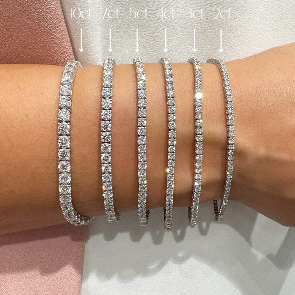 White Gold Lab Grown Diamond Tennis Bracelets