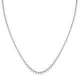 Diamond Graduating Tennis Necklace - White gold