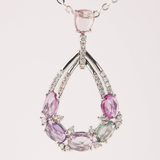 18ct White Gold Sapphire and Diamond Teardrop Pendant