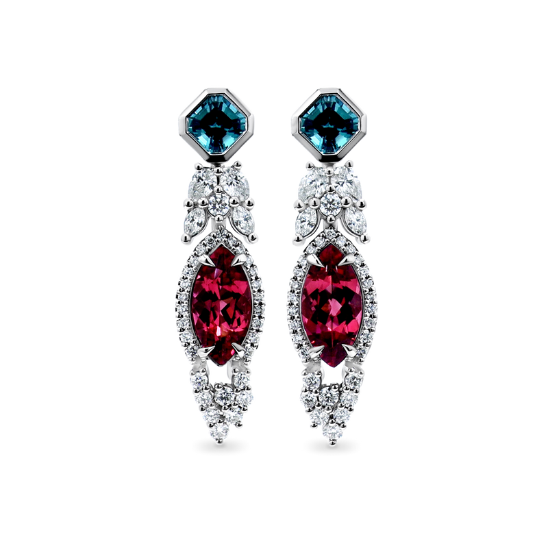 Award Winning-Tourmaline & Diamond Custom Made Earrings