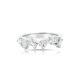 Emerald, Oval & Pear Shaped Diamond Ring