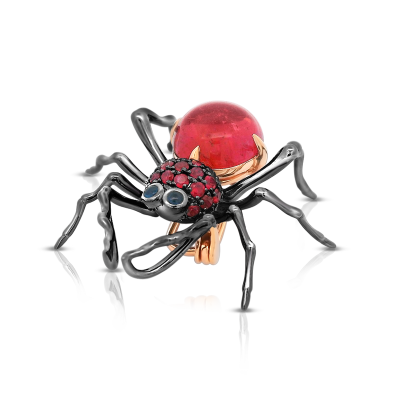 Rose Gold Spider Convertable Brooch and Necklace