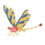 Multi Stone Dragonfly Brooch