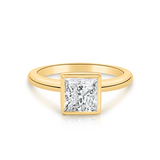 Audrey Princess Cut Bezel Set Ring