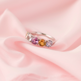 18ct White Gold Anniversary Ring with Natural Round Sapphires