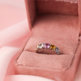 18ct White Gold Anniversary Ring with Natural Round Sapphires