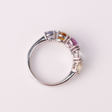 18ct White Gold Anniversary Ring with Natural Round Sapphires