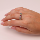 18ct White Gold Anniversary Ring with Natural Round Sapphires